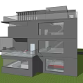 Modern Detached Villa Exterior Design With Multi Level Structure Glass Balcony And Green Lawn