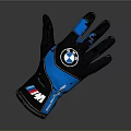 BMW M Series Black And Blue Glove With Logo And Sporty Design