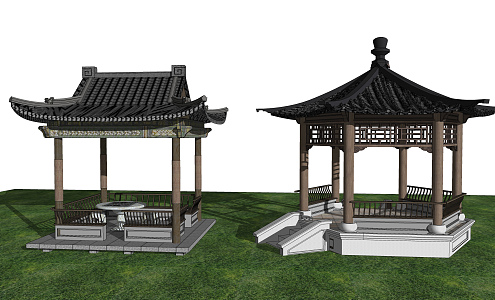 Chinese style pavilion classical pavilion 3d model