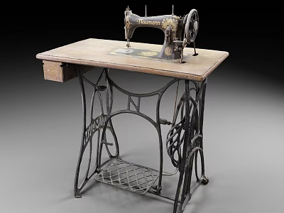 Old-fashioned sewing machine sewing machine 3d model