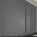 White Vertical Window Blinds In Modern Bedroom With Minimalist Interior Design 3d model