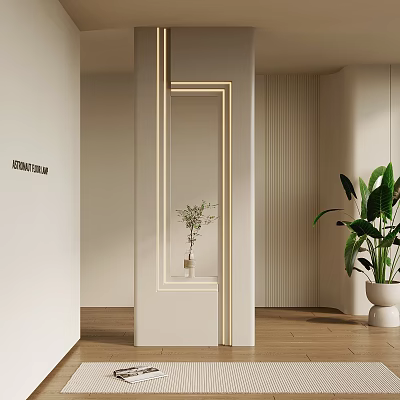 20 modern partition porch background 3d model