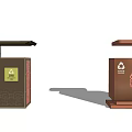 Public Facilities Traditional And Modern Style Trash Bins With Recycling Symbols For Waste Management