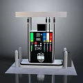 Modern Gas Station Fuel Dispenser With Digital Display Fuel Nozzles Support Pillars And Base Platform