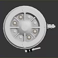 Industrial Black Cylindrical Electric Motor Featuring Silver End Cap And Metal Shaft
