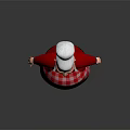 Elderly Game and Movie Character with White Chef Hat Red Top Red White Checkered Apron