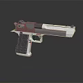 Modern Metallic Pistol 3D Rendered Design With Detailed Side View And Smooth Finish