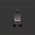 Tracked Utility Vehicle With Crane Arm Metal Cage Wooden Platform And Red Driver Seat