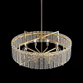 Elegant Gold Frame Crystal Pendant Light with Modern Design and Glass Shades