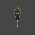 Golden And Black Futuristic Sci Fi Gun With Scope Red Accents And Metallic Finish