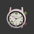 Stylish Chronograph Watch With White Dial Silver Case Red Accent Hand And Numeric Markers