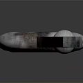 Unique Weapon Knife With White Circular Handle And Patterned Bladed Edge On Plain Gray Background