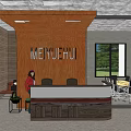 Modern Reception Desk Area With Wooden Design MEIYUEHUI Signage Receptionist Glass Partition And Potted Plant
