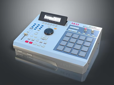AKAI Professional Music Production Pad Controller With Interface Buttons And Display Screen 3d model