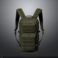 Durable Khaki Tactical Backpack With Multiple Pockets Webbing Straps And Shoulder Straps