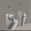 Two Modern White Wall Mounted Urinals With Sleek Design In Bathroom