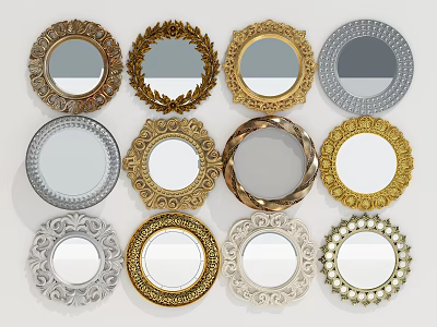 Jane European mirror mirror wall decoration 3d model Jane European mirror mirror wall decoration 3d model