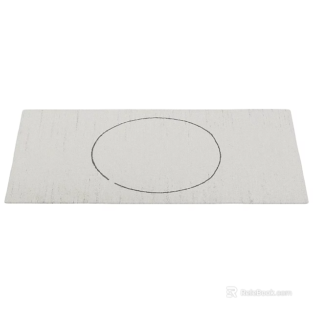 Soft Textured Square Rug With Circular Outline For Modern Living Room Decor 3d model 