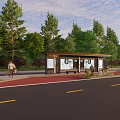 Outdoor Landscape Waiting Station Bus Station Intelligent Bus Station 3d model