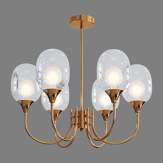 Simple Light Luxury Chandelier 3d model