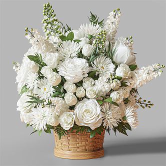 Modern vase flower basket flowers ornaments flowers 3d model