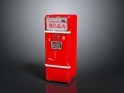Vintage Red Coca-Cola Vending Machine With BOGA Sign And Classic Design 3d model