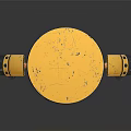 Yellow Robot Character With Mechanical Arms And Detailed Metallic Body Design