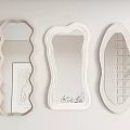Decorative Wall Mirrors With Unique Shapes And White Frames For Interior Decor