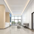 Modern Hospital Outpatient Clinic Interior With Self Service Kiosks Reception Desk And Digital