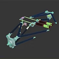 Sturdy Metal Furniture Frame Design With Multiple Black Silver Support Bars And Connectors