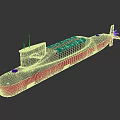 Advanced Modern Submarine Warship Featuring Black Red Hull And Periscope Structure 3d model