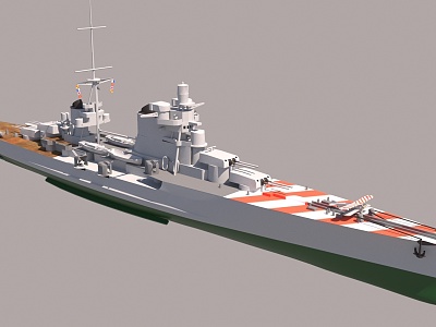 Italian warship battleship cruiser frigate model