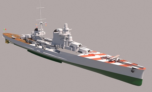 Italian warship battleship cruiser frigate 3d model