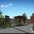 Two Story Detached Villa With Black Tiles Roof Parking Space Green Lawn And Swimming Pool