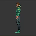 Men's Green Hooded Jacket Black T Shirt Blue Pants Stylish Outfit With Green Shoes