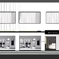 Modern Luxury Clothing Store Storefront With Sleek White Exterior Large Display Windows And Glass Door