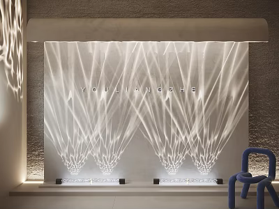 Radiant Decorative Lights Creating Cascading Patterns On Textured Wall In Modern Interior Space 3d model