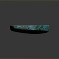 Polished Oval Turquoise Stone with Speckled Green and Brown Patterns on Dark Background
