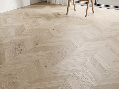 Light Oak Wood Floor With Herringbone Pattern And Natural Grain In Modern Interior 3d model