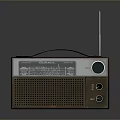 Vintage Electronic Radio With Brown Silver Design Black Handle And Antenna