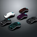 Colorful Computer Mice With Various Patterns And Stylish Illuminated Modern Design 3d model