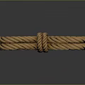 Durable Brown Rope With Practical Knot For Daily Household Use 3d model