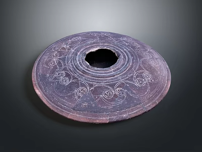 Intricately Carved Circular Sculpture Artwork With Central Hole and Ornate Decorative Patterns 3d model