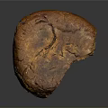 Freshly Baked Artisan Bread With Crusty Surface And Soft Interior Slice 3d model