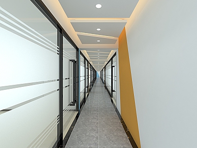 Office building aisle office aisle corridor model