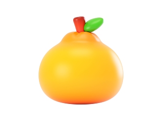 Cartoon fruit orange 3d model