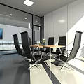 Bright Modern Conference Room Featuring Large Windows Potted Plant And Comfortable Chairs