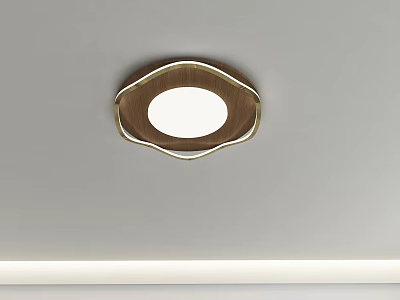 Stylish Ceiling Light With Unique Wavy Frame And Round Light 3d model
