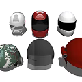 Various Colored Helmets With Different Designs Including Earth Pattern And Red White Black Styles