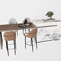 Nakajima Table and Chair Bar Table and Chair Combination Desktop Ornaments 3d model